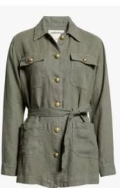 L Agence Jamila Linen Utility Jacket In Beetle at Nordstrom