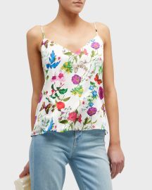 L Agence Jane Floral Silk Tank at Neiman Marcus