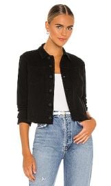 L Agence Janelle Denim Jacket in Saturated Black at Revolve