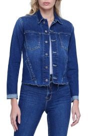 L Agence Janelle Raw Hem Denim Jacket in Magnolia at Nordstrom Rack