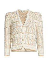 L Agence Jenni Cardigan in Ivory Cappuccino Multi at Saks Fifth Avenue