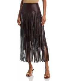 L Agence Karolina Faux Leather Fringe Skirt at Bloomingdales