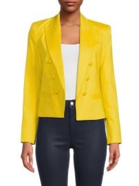L Agence Linen Blend Cropped Blazer at Saks Off 5th