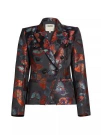 L Agence Marie Blazer in Multi Butterfly Jacquard at Saks Fifth Avenue