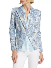 L Agence Marie Printed Double Breasted Blazer at Saks Fifth Avenue