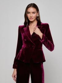 L Agence Marie Velvet Double Breasted Blazer at L'Agence