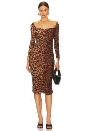 L Agence Marise Leopard Print Bodycon Dress at Revolve