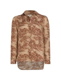 L Agence Nina Safari Print Silk Blouse at Saks Fifth Avenue