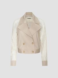L Agence Novelle Lace Sleeve Double Breasted Crop Trench Coat at Saks Fifth Avenue