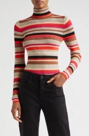 L Agence Olene Stripe Turtleneck Sweater at Nordstrom