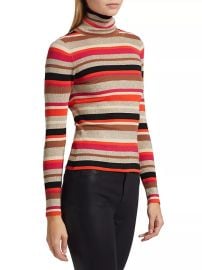 L Agence Olene Stripe Turtleneck Sweater at Saks Fifth Avenue