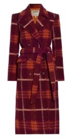 L Agence Olina Plaid Wool Blend Trench Coat at L'Agence