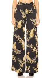 L Agence Olive Paisley Printed Silk Wrap Blouse and Pilar Pants at Revolve