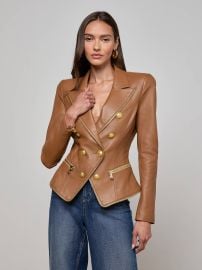 L Agence Ottilie Leather Blazer at L'Agence