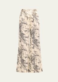 L Agence Pilar Silk Floral Wide Leg Pants at Bergdorf Goodman