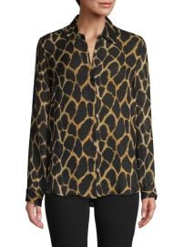 L Agence Print Long Sleeve Silk Blouse in Sienna Safari at Saks Off 5th