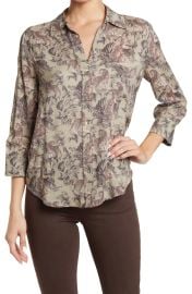 L Agence Ryan Leopard Print Collared Shirt at Nordstrom Rack