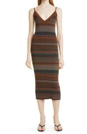 L Agence Sandi Striped Ribbed Lurex Dress at Nordstrom Rack