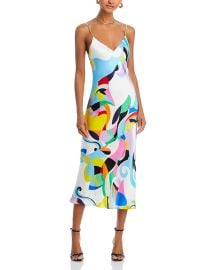 L Agence Seridie Silk Printed Midi Slip Dress at Bloomingdales
