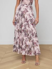 L Agence Torin Pleated Maxi Skirt in Nectar Butterfly Jungle at L'Agence