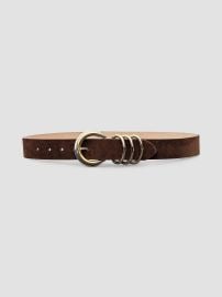 L Agence Two Tone Buckle Suede Belt at Saks Fifth Avenue