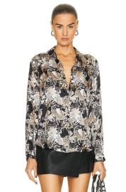 L Agence Tyler Holly Jungle Button Front Blouse at Forward