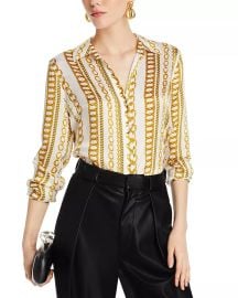 L Agence Tyler Printed Silk Long Sleeve Shirt at Bloomingdales