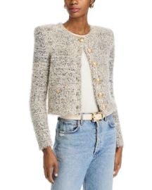 L Agence Una Crop Eyelash Tweed Cardigan at Bloomingdales