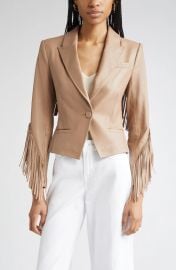 L Agence Vashti Fringe Leather Blazer at Nordstrom Rack