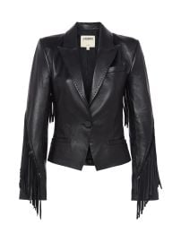 L Agence Vashti Fringed Leather Blazer at L'Agence