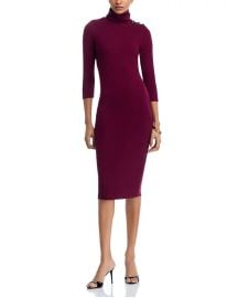 L Agence Voletta Three Quarter Sleeve Turtleneck Dress at Bloomingdales