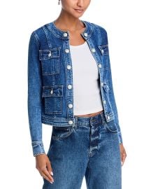 L Agence Yari Collarless Denim Jacket at Bloomingdales