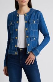 L Agence Yari Collarless Denim Jacket at Nordstrom