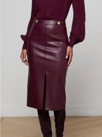 L’AGENCEArlette whipstitch Midi Skirt dark pot at Poshmark