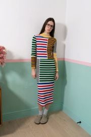 L F Markey Cecil Dress in Multistripe at Trouva