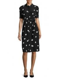 L K  Bennett - Pernila Polka Dot Silk Shirtdress at Saks Fifth Avenue