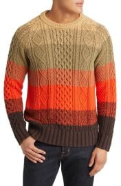 L L Bean Fisherman Stripe Cable Stitch Cotton Sweater at Nordstrom