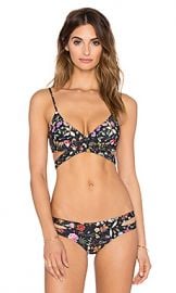 L SPACE Chloe Liberty Love Wrap Bikini Top in Black from Revolve com at Revolve