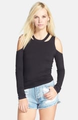 L is for Lover Jenny Cold Shoulder Top in black at Nordstrom