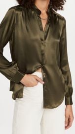 L039AGENCE Bianca Band Collar Blouse at Shopbop