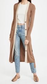 L039AGENCE Rebecca Ribbed Band Long Cardigan at Shopbop