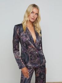 L39AGENCE - Colin Satin Blazer in Plum Multi Boute Paisley at L'Agence