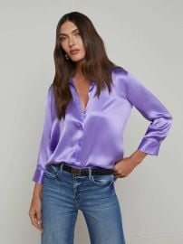 L39AGENCE - Dani Silk Blouse in Electric Purple at L'Agence