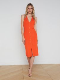 L39AGENCE - Domino Sleeveless Knit Button Dress in TangerineGold at L'Agence