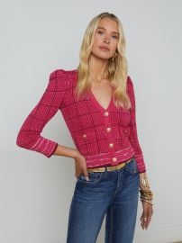 L39AGENCE - Jenni Cardigan in Pink Multi at L'Agence