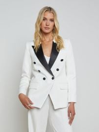 L39AGENCE - Kendi Long Blazer in WhiteBlack at L'Agence