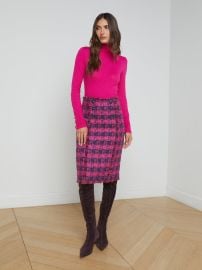 L39AGENCE - Kitty Tweed Pencil Skirt in MidnightAcaiRuby Tweed at L'Agence