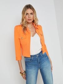 L39AGENCE - Kumi Cropped Jacket in Neon Tangerine at L'Agence