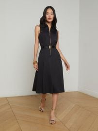 L39AGENCE - Kylo Poplin Shirt Dress in Black at L'Agence