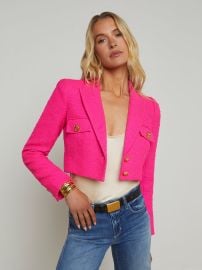 L39AGENCE - Maura Cropped Tweed Jacket in Pink Glo at L'Agence